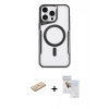 MARSİLYAN™- iPhone 11 Pro Max Kılıf Yadigar Klasik Özel Seri - Siyah Seramik Nano Ekran Koruyucu + Renkli Kamera Lens Koruma Cam - SI