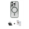 MARSİLYAN™- iPhone 11 Pro Max Kılıf Yadigar Klasik Özel Seri - Siyah Seramik Nano Ekran Koruyucu + Şeffaf Kamera Lens Koruma Cam