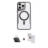MARSİLYAN™- iPhone 11 Pro Max Kılıf Yadigar Klasik Özel Seri - Siyah Seramik Nano Ekran Koruyucu + Şeffaf Kamera Lens Koruma Cam