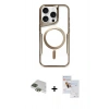 MARSİLYAN™- iPhone 11 Pro Max Kılıf Yadigar Klasik Özel Seri - Siyah Seramik Nano Ekran Koruyucu + Yeşil Pers Alüminyum Kamera Lens