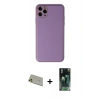 MARSİLYAN™- iPhone 11 Pro Max Kılıf Yadigar Klasik - Şeffaf 360 Full Body Arka Koruyucu + Gold Rainbow Kamera Lens Koruma Cam