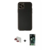 MARSİLYAN™- iPhone 11 Pro Max Kılıf Yadigar Klasik - Şeffaf 360 Full Body Arka Koruyucu + Kırmızı Pers Alüminyum Kamera Lens