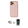 MARSİLYAN™- iPhone 11 Pro Max Kılıf Yadigar Klasik - Şeffaf 360 Full Body Arka Koruyucu + Kırmızı Pers Alüminyum Kamera Lens