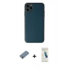 MARSİLYAN™- iPhone 11 Pro Max Kılıf Yadigar Klasik - Şeffaf Pasifik Cam Ekran Koruyucu + Gümüş Shine Kamera Lens Koruma Cam