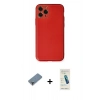 MARSİLYAN™- iPhone 11 Pro Max Kılıf Yadigar Klasik - Şeffaf Pasifik Cam Ekran Koruyucu + Mor Metal Kamera Lens Koruma Cam