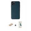 MARSİLYAN™- iPhone 11 Pro Max Kılıf Yadigar Klasik - Şeffaf Pasifik Cam Ekran Koruyucu + Renkli Kamera Lens Koruma Cam - PE