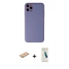 MARSİLYAN™- iPhone 11 Pro Max Kılıf Yadigar Klasik - Şeffaf Pasifik Cam Ekran Koruyucu + Renkli Kamera Lens Koruma Cam - PE