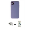 MARSİLYAN™- iPhone 11 Pro Max Kılıf Yadigar Klasik - Şeffaf Pasifik Cam Ekran Koruyucu + Pers Alüminyum Kamera Lens - YL