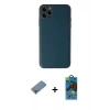 MARSİLYAN™- iPhone 11 Pro Max Kılıf Yadigar Klasik - Siyah 18D Cam Ekran Koruyucu + Metal Kamera Lens Koruma Cam - GD