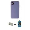 MARSİLYAN™- iPhone 11 Pro Max Kılıf Yadigar Klasik - Siyah 18D Cam Ekran Koruyucu + Gold Rainbow Kamera Lens Koruma Cam