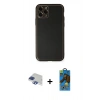 MARSİLYAN™- iPhone 11 Pro Max Kılıf Yadigar Klasik - Siyah 18D Cam Ekran Koruyucu + Pers Alüminyum Kamera Lens - LT