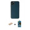 MARSİLYAN™- iPhone 11 Pro Max Kılıf Yadigar Klasik - Siyah 18D Cam Ekran Koruyucu + Renkli Kamera Lens Koruma Cam - PE