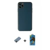 MARSİLYAN™- iPhone 11 Pro Max Kılıf Yadigar Klasik - Siyah 18D Cam Ekran Koruyucu + Shine Kamera Lens Koruma Cam - SH
