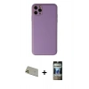 MARSİLYAN™- iPhone 11 Pro Max Kılıf Yadigar Klasik - Siyah 34D Hayalet Izgaralı Cam + Rainbow Kamera Lens Koruma Cam - GD