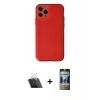 MARSİLYAN™- iPhone 11 Pro Max Kılıf Yadigar Klasik - Siyah 34D Hayalet Izgaralı Cam + Kamera Lens Koruma Cam - SF