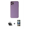 MARSİLYAN™- iPhone 11 Pro Max Kılıf Yadigar Klasik - Siyah 34D Hayalet Izgaralı Cam + Kamera Lens Koruma Cam - SF