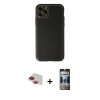 MARSİLYAN™- iPhone 11 Pro Max Kılıf Yadigar Klasik - Siyah 34D Hayalet Izgaralı Cam + Pers Alüminyum Kamera Lens - KI