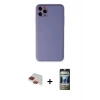 MARSİLYAN™- iPhone 11 Pro Max Kılıf Yadigar Klasik - Siyah 34D Hayalet Izgaralı Cam + Pers Alüminyum Kamera Lens - KI