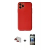 MARSİLYAN™- iPhone 11 Pro Max Kılıf Yadigar Klasik - Siyah 34D Hayalet Izgaralı Cam + Pers Alüminyum Kamera Lens - KI