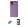 MARSİLYAN™- iPhone 11 Pro Max Kılıf Yadigar Klasik - Siyah 34D Hayalet Izgaralı Cam + Metal Kamera Lens Koruma Cam - MI
