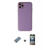 MARSİLYAN™- iPhone 11 Pro Max Kılıf Yadigar Klasik - Siyah 34D Hayalet Izgaralı Cam + Metal Kamera Lens Koruma Cam - AKYL