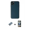 MARSİLYAN™- iPhone 11 Pro Max Kılıf Yadigar Klasik - Siyah 34D Hayalet Izgaralı Cam + Metal Kamera Lens Koruma Cam - AKYL