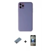 MARSİLYAN™- iPhone 11 Pro Max Kılıf Yadigar Klasik - Siyah 34D Hayalet Izgaralı Cam + Metal Kamera Lens Koruma Cam - AKYL