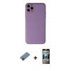MARSİLYAN™- iPhone 11 Pro Max Kılıf Yadigar Klasik - Siyah 34D Hayalet Izgaralı Cam + Metal Kamera Lens Koruma Cam - SH