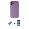 MARSİLYAN™- iPhone 11 Pro Max Kılıf Yadigar Klasik - Siyah 34D Hayalet Izgaralı Cam + Metal Kamera Lens Koruma Cam - MR