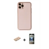 MARSİLYAN™- iPhone 11 Pro Max Kılıf Yadigar Klasik - Siyah 34D Hayalet Izgaralı Cam + Renkli Kamera Lens Koruma Cam - PE