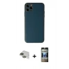 MARSİLYAN™- iPhone 11 Pro Max Kılıf Yadigar Klasik - Siyah 34D Hayalet Izgaralı Cam + Pers Alüminyum Kamera Lens - YL