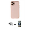 MARSİLYAN™- iPhone 11 Pro Max Kılıf Yadigar Klasik - Siyah 34D Hayalet Izgaralı Cam + Pers Alüminyum Kamera Lens - SH