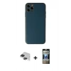 MARSİLYAN™- iPhone 11 Pro Max Kılıf Yadigar Klasik - Siyah 34D Hayalet Izgaralı Cam + Pers Alüminyum Kamera Lens - SH