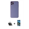 MARSİLYAN™- iPhone 11 Pro Max Kılıf Yadigar Klasik - Siyah 34D Izgaralı Cam + Kamera Lens Koruma Cam - SF