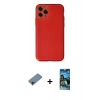 MARSİLYAN™- iPhone 11 Pro Max Kılıf Yadigar Klasik - Siyah 34D Izgaralı Cam + Shine Kamera Lens Koruma Cam - GD