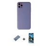 MARSİLYAN™- iPhone 11 Pro Max Kılıf Yadigar Klasik - Siyah 34D Izgaralı Cam + Shine Kamera Lens Koruma Cam - MI