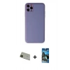 MARSİLYAN™- iPhone 11 Pro Max Kılıf Yadigar Klasik - Siyah 34D Izgaralı Cam + Yeşil Rainbow Kamera Lens Koruma Cam