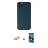 MARSİLYAN™- iPhone 11 Pro Max Kılıf Yadigar Klasik - Siyah 34D Izgaralı Cam + Renkli Kamera Lens Koruma Cam - YL