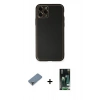 MARSİLYAN™- iPhone 11 Pro Max Kılıf Yadigar Klasik - Siyah 360 Mat Full Body Arka Koruyucu + Metal Kamera Lens Koruma Cam - AKYL