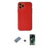 MARSİLYAN™- iPhone 11 Pro Max Kılıf Yadigar Klasik - Siyah 360 Mat Full Body Arka Koruyucu + Metal Kamera Lens Koruma Cam - GS