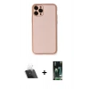 MARSİLYAN™- iPhone 11 Pro Max Kılıf Yadigar Klasik - Siyah 360 Mat Full Body Arka Koruyucu + Kamera Lens Koruma Cam - SF