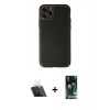 MARSİLYAN™- iPhone 11 Pro Max Kılıf Yadigar Klasik - Siyah 360 Mat Full Body Arka Koruyucu + Kamera Lens Koruma Cam - SF