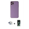 MARSİLYAN™- iPhone 11 Pro Max Kılıf Yadigar Klasik - Siyah 360 Mat Full Body Arka Koruyucu + Pers Alüminyum Kamera Lens - LT