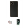 MARSİLYAN™- iPhone 11 Pro Max Kılıf Yadigar Klasik - Siyah 360 Mat Full Body Arka Koruyucu + Pers Alüminyum Kamera Lens - KI