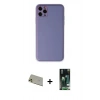 MARSİLYAN™- iPhone 11 Pro Max Kılıf Yadigar Klasik - Siyah 360 Mat Full Body Arka Koruyucu + Rainbow Kamera Lens Koruma Cam - GD