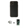 MARSİLYAN™- iPhone 11 Pro Max Kılıf Yadigar Klasik - Siyah 360 Mat Full Body Arka Koruyucu + Pers Alüminyum Kamera Lens - YL