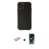 MARSİLYAN™- iPhone 11 Pro Max Kılıf Yadigar Klasik - Siyah 360 Mat Full Body Arka Koruyucu + Renkli Kamera Lens Koruma Cam - YL