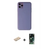 MARSİLYAN™- iPhone 11 Pro Max Kılıf Yadigar Klasik - Siyah 360 Mat Full Body Arka Koruyucu + Renkli Kamera Lens Koruma Cam - YL
