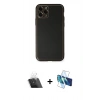 MARSİLYAN™- iPhone 11 Pro Max Kılıf Yadigar Klasik - Siyah 3D Antistatik Cam Ekran Koruyucu + Kamera Lens Koruma Cam - SF