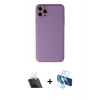MARSİLYAN™- iPhone 11 Pro Max Kılıf Yadigar Klasik - Siyah 3D Antistatik Cam Ekran Koruyucu + Kamera Lens Koruma Cam - SF